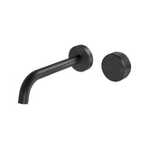 Phoenix Axia Wall Basin / Bath Curced Outlet MIxer Set 180mm Matte Black